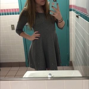 Gray dress with 3/4 length sleeves